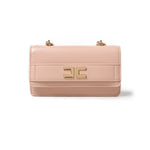 Elisabetta Franchi La Mia Bambina Borsa a Spalla Rosa con Placca Logo