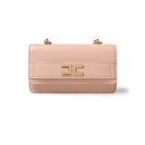 Elisabetta Franchi La Mia Bambina Borsa a Spalla Rosa con Placca Logo