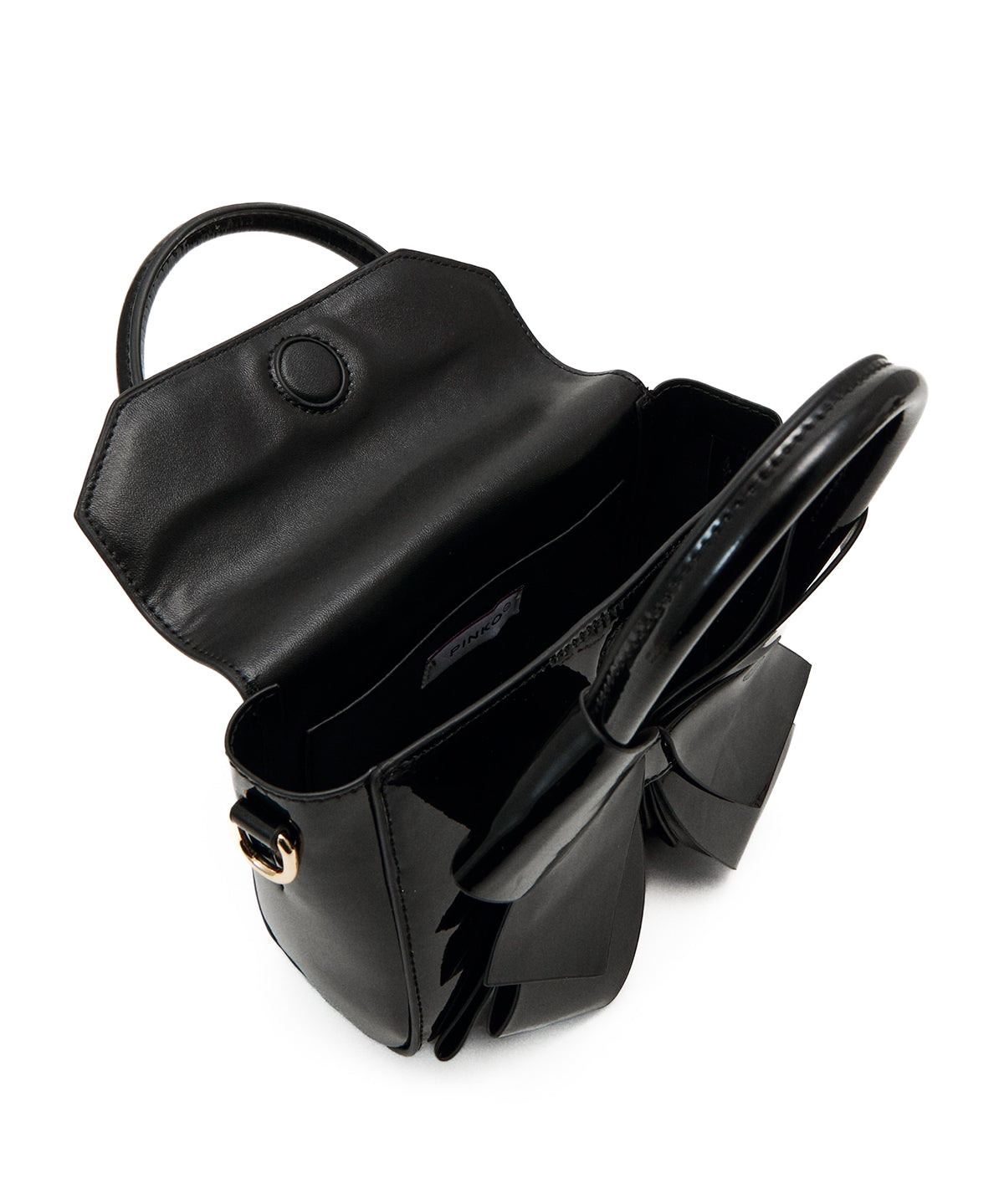 Pinko Kids Borsa Tote Nera con Fiocco Oversize (dettaglio interno)