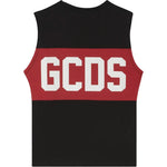Gcds Kids Canotta Nero con Banda Rossa Logata Unisex