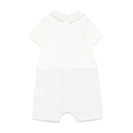 Moschino Kids Tutina a Righe Panna/Beige con Ricamo Teddy per Neonati