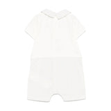 Moschino Kids Tutina a Righe Panna/Beige con Ricamo Teddy per Neonati