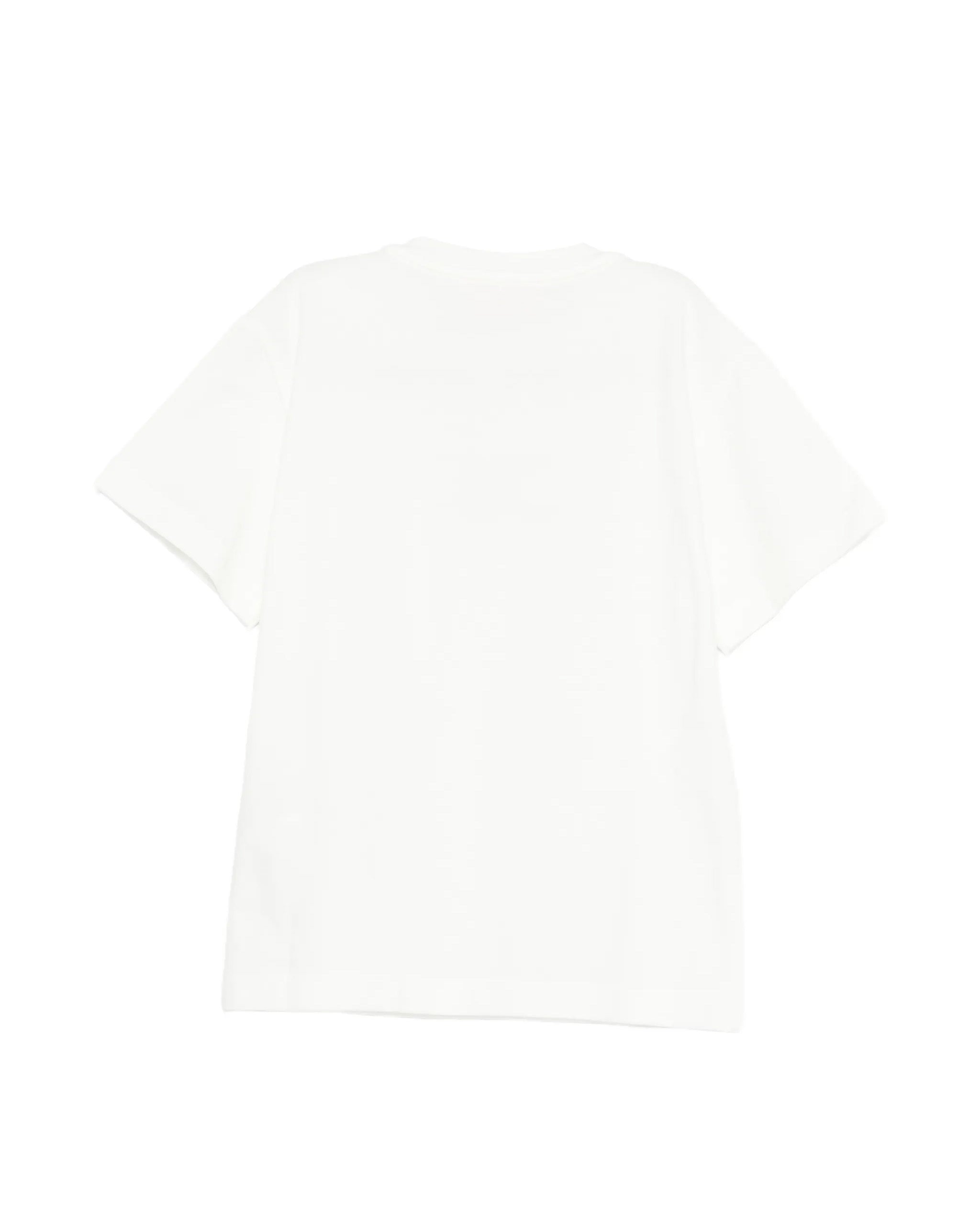 Elisabetta Franchi La Mia Bambina T-shirt Avorio con Logo Effetto Metallico Oro per Neonate