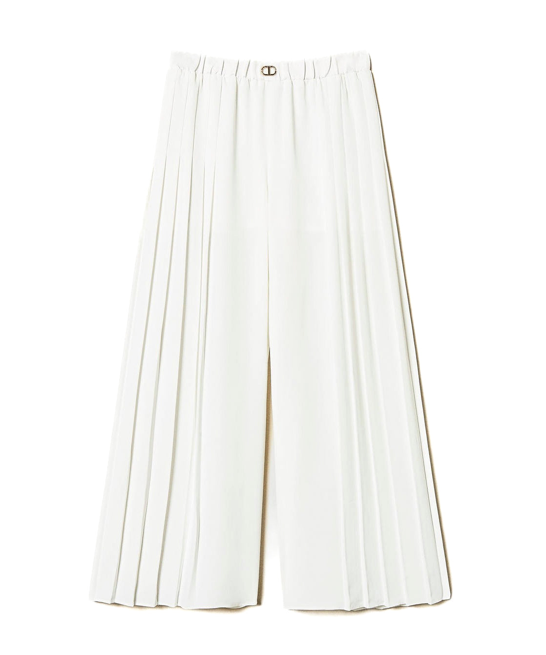 Twinset Kids Pantaloni Bianchi Plissettati per Bambine