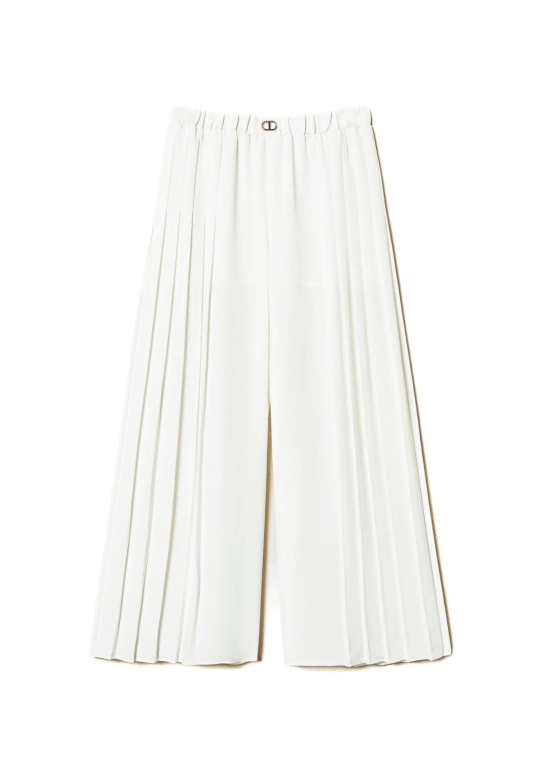 Twinset Kids Pantaloni Bianchi Plissettati per Bambine