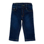 BOSS Kids Jeans Blu Scuro in Denim con Patch Logo per Neonati
