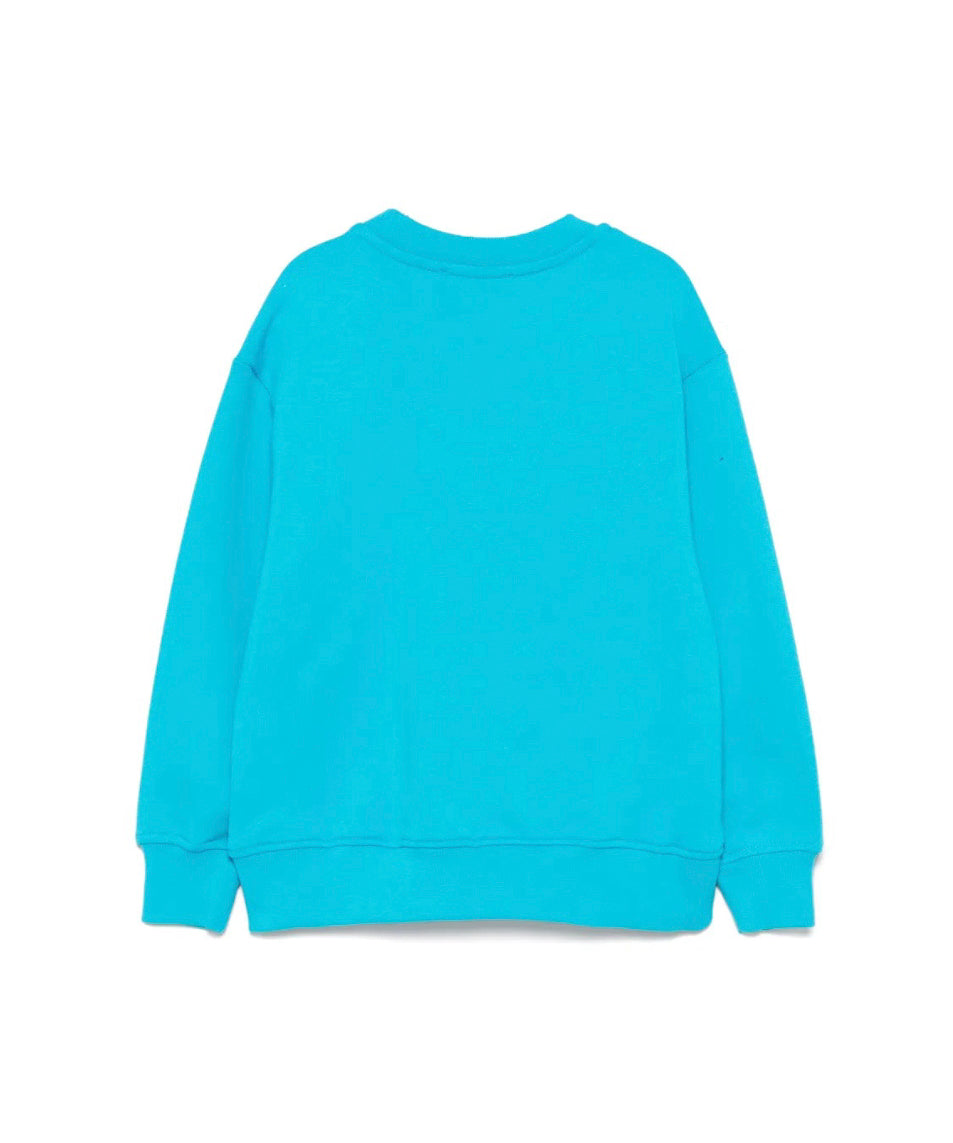 MSGM Kids Felpa Turchese con Stampa Graffiti per Bambini (retro)