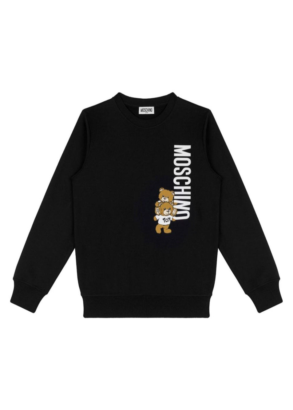 Moschino Kids Felpa Nera con Logo Teddy Bear per Bambini