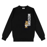 Moschino Kids Felpa Nera con Logo Teddy Bear per Bambini