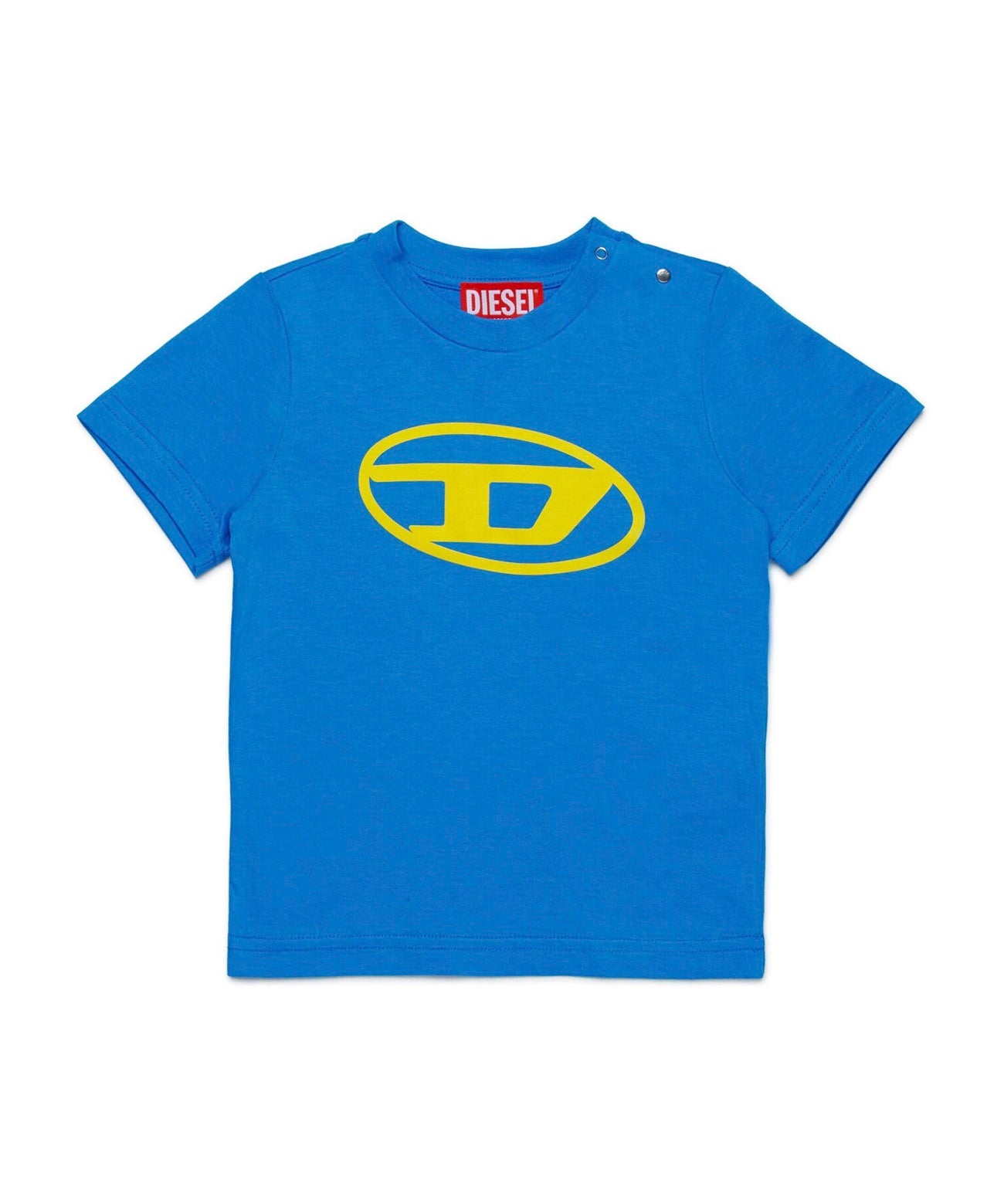Diesel Kids T-Shirt Bluette con Logo Oval D per Neonati frontale