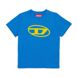 Diesel Kids T-Shirt Bluette con Logo Oval D per Neonati frontale