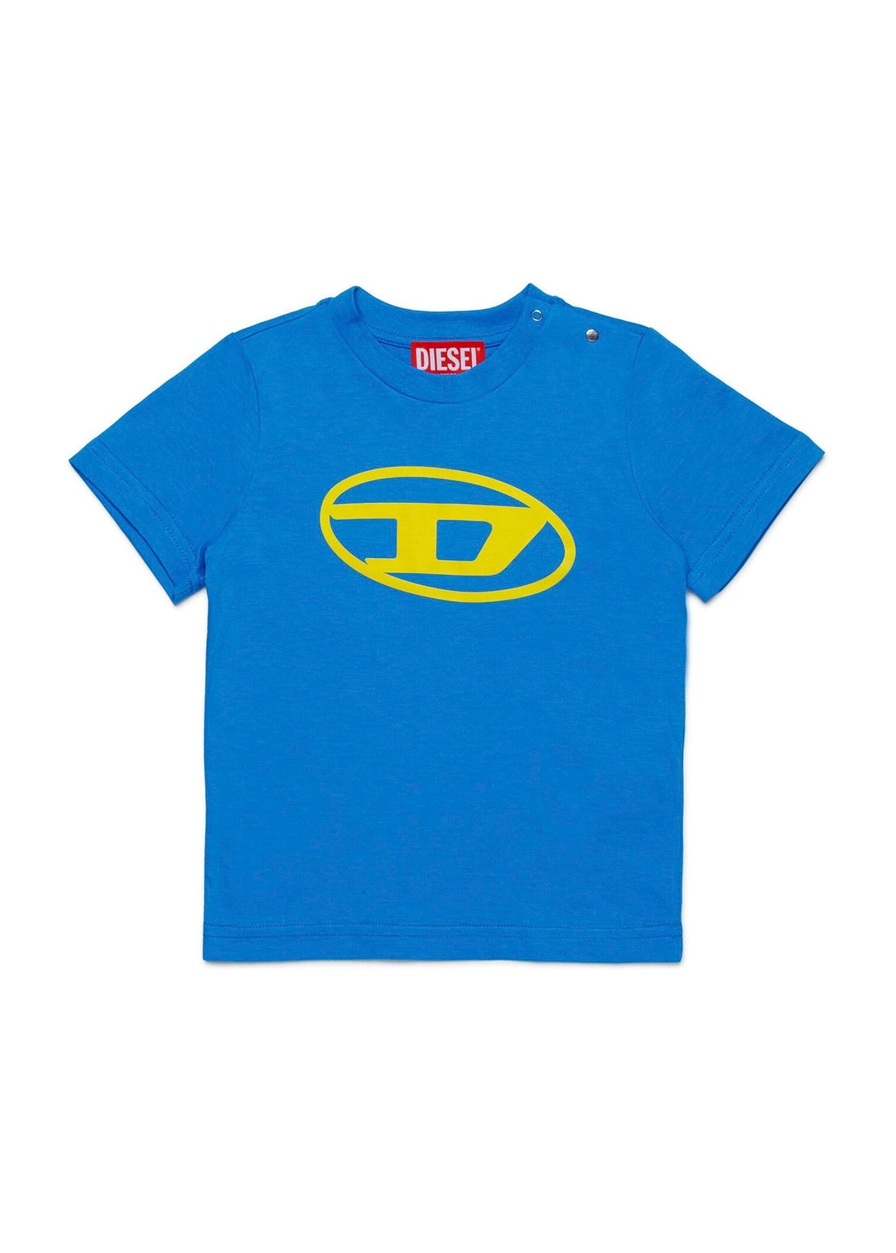 Diesel Kids T-Shirt Bluette con Logo Oval D per Neonati frontale