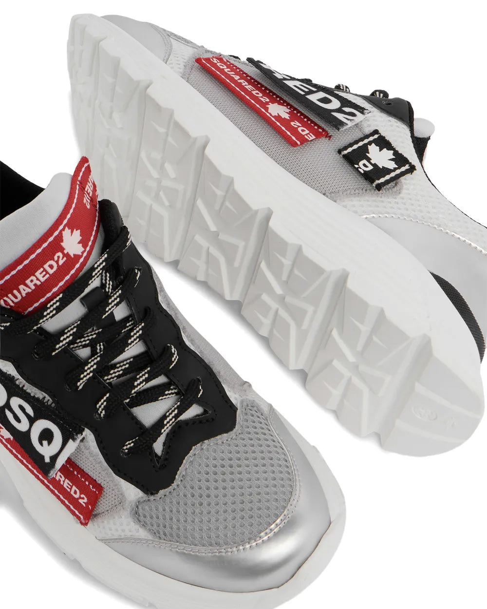 Dsquared2 Kids Sneakers Argento con Logo per Bambini
