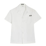 Gcds Kids Camicia Bianco con Logo Nero Bambini