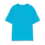 MSGM Kids T-shirt Turchese con Banda Logo per Bambini retro
