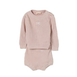 Elisabetta Franchi La Mia Bambina T-shirt con Culotta Rosa con Logo per Neonate