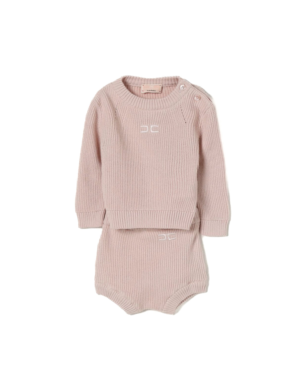 Elisabetta Franchi La Mia Bambina T-shirt con Culotta Rosa con Logo per Neonate