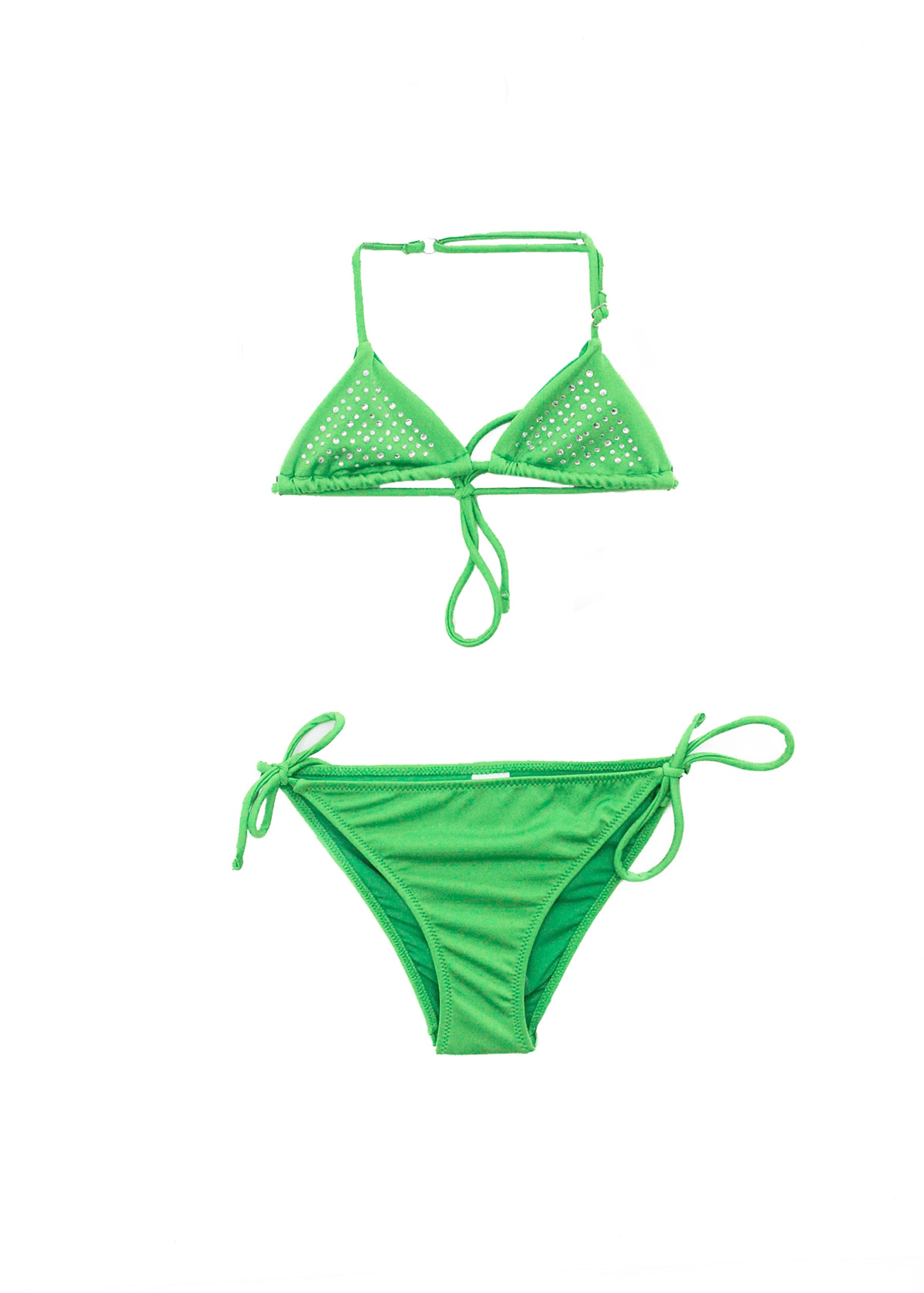 4GIVENESS Costume Bikini Verde con Strass per Bambine