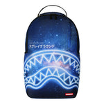 Sprayground Kids Zaino Thin On It Unisex Blu con Stampa Galassia e Shark Mouth Neon