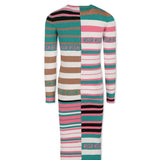 MSGM Kids Abito Tubino Multicolor in Maglia per Bambine