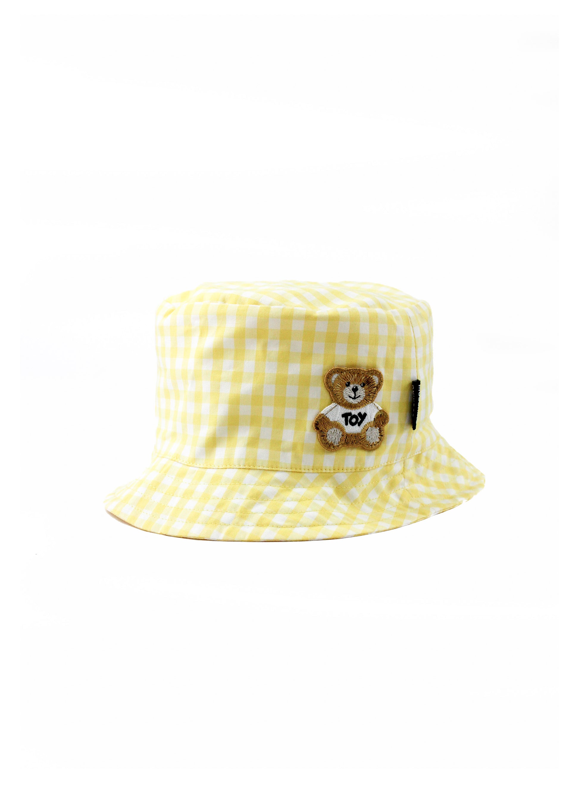 Moschino Kids Cappello Bucket Giallo a Quadri per Neonate