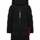 After label  Giubbino Nero Lungo per Bambine