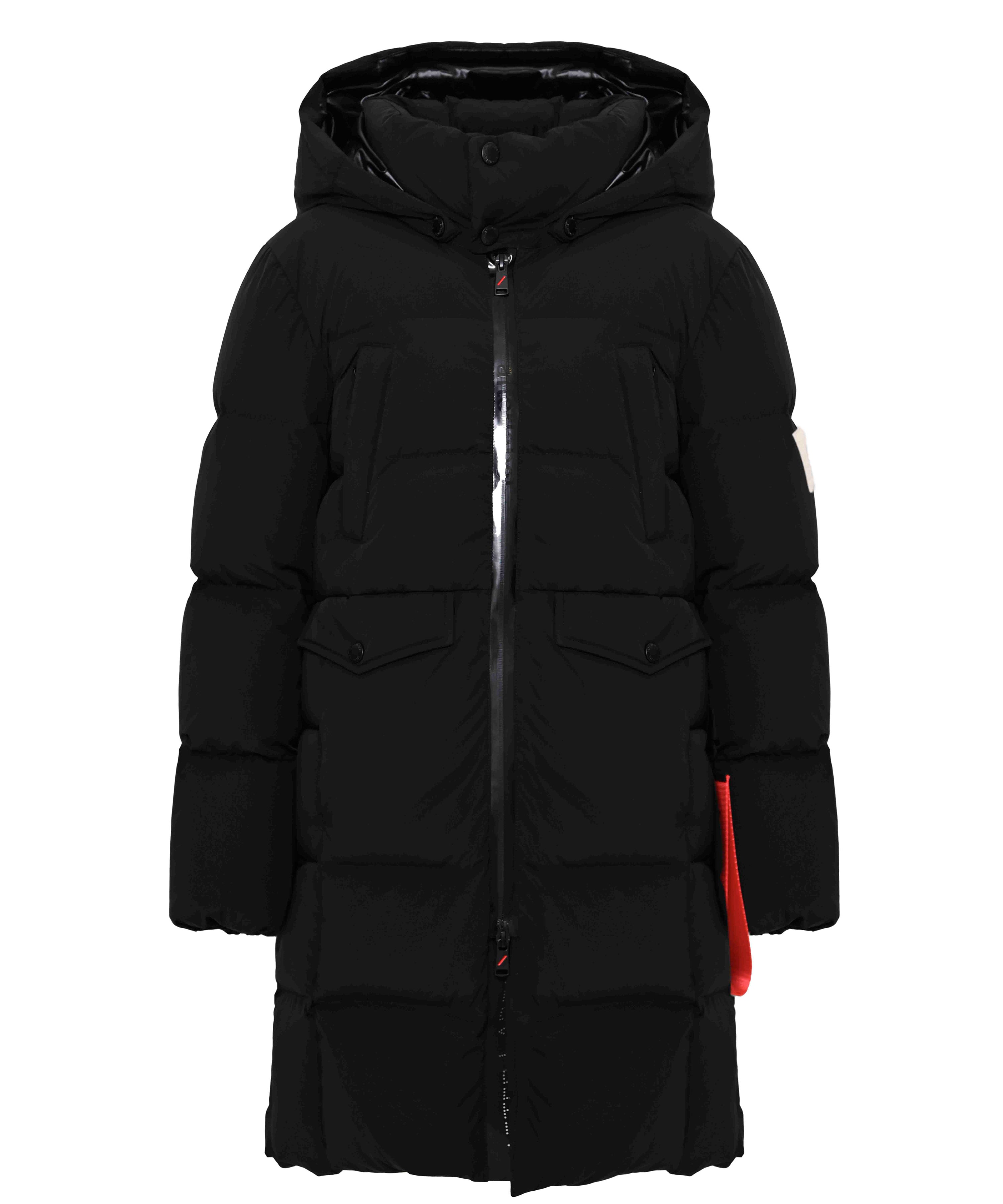 After label  Giubbino Nero Lungo per Bambine