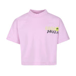 Barrow Kids T-shirt Crop Rosa con Stampa Logo per Bambine