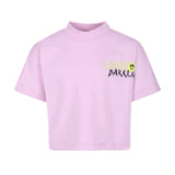 Barrow Kids T-shirt Crop Rosa con Stampa Logo per Bambine