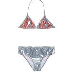 Diesel Kids Costume Argento con Logo Rosso per Bambine