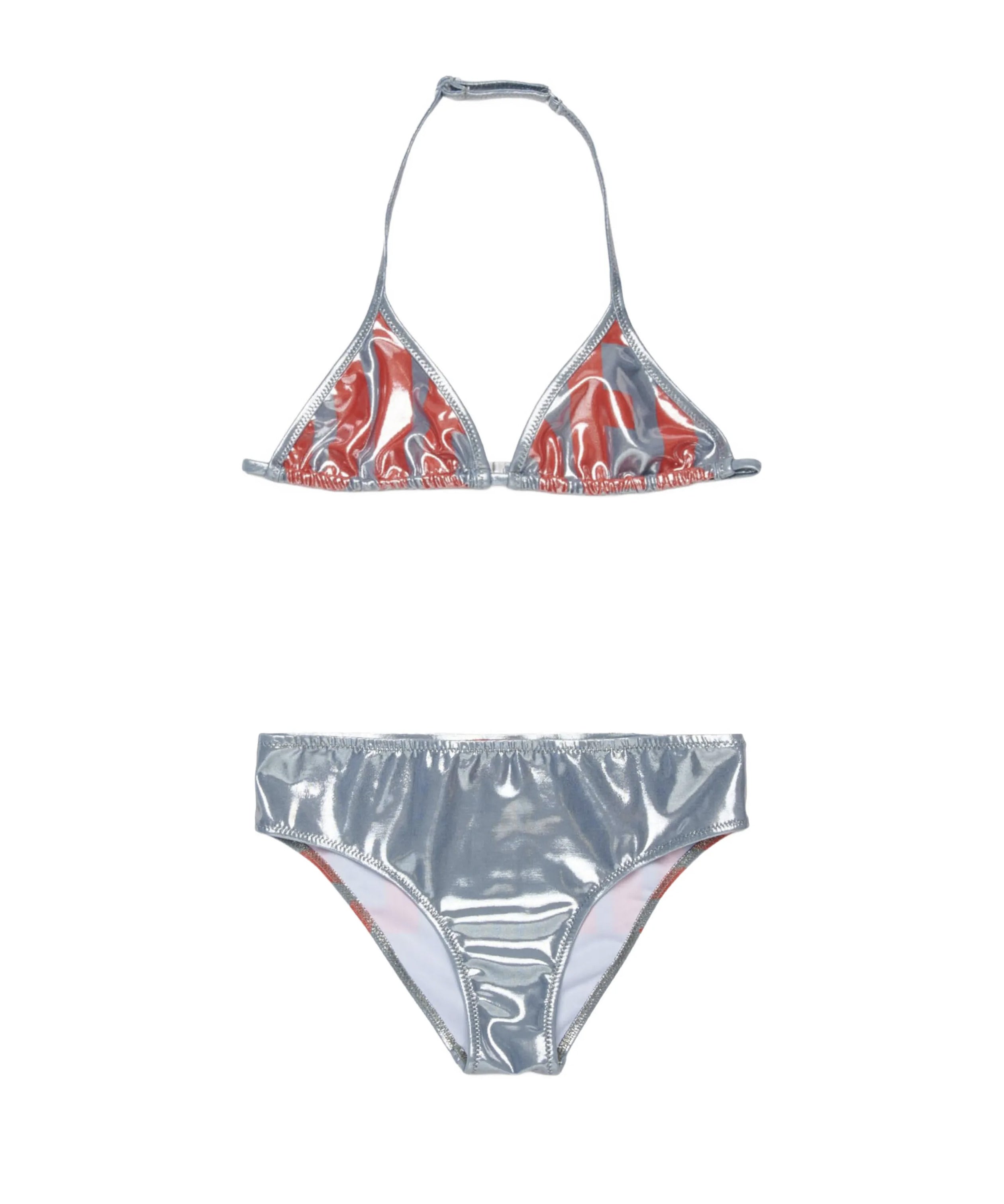 Diesel Kids Costume Argento con Logo Rosso per Bambine