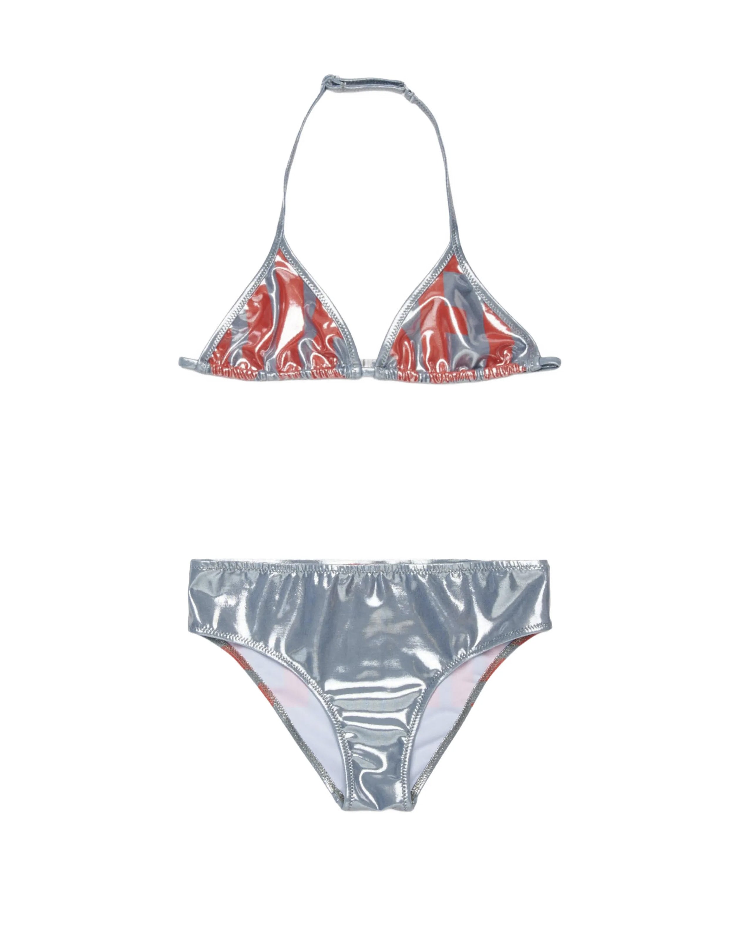 Diesel Kids Costume Argento con Logo Rosso per Bambine