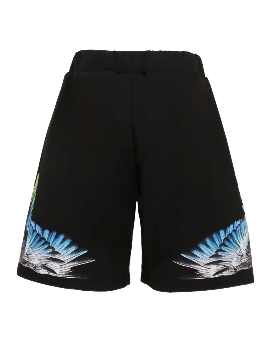 Marcelo Burlon County of Milan Kids Bermuda Nero con Stampa per Bambini