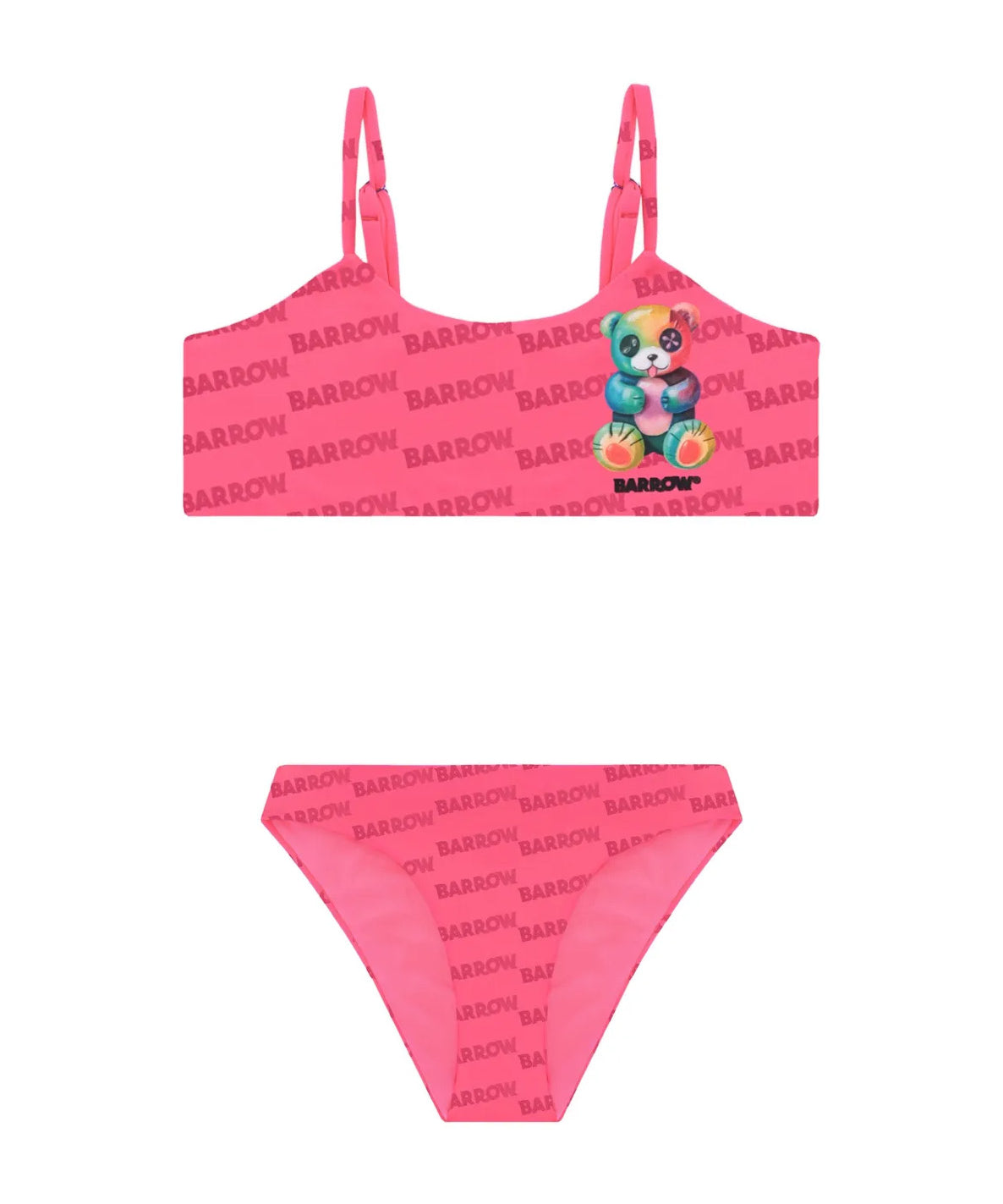 Barrow Kids Costume Bikini Fucsia All-Over con Stampa Multicolor per Bambine