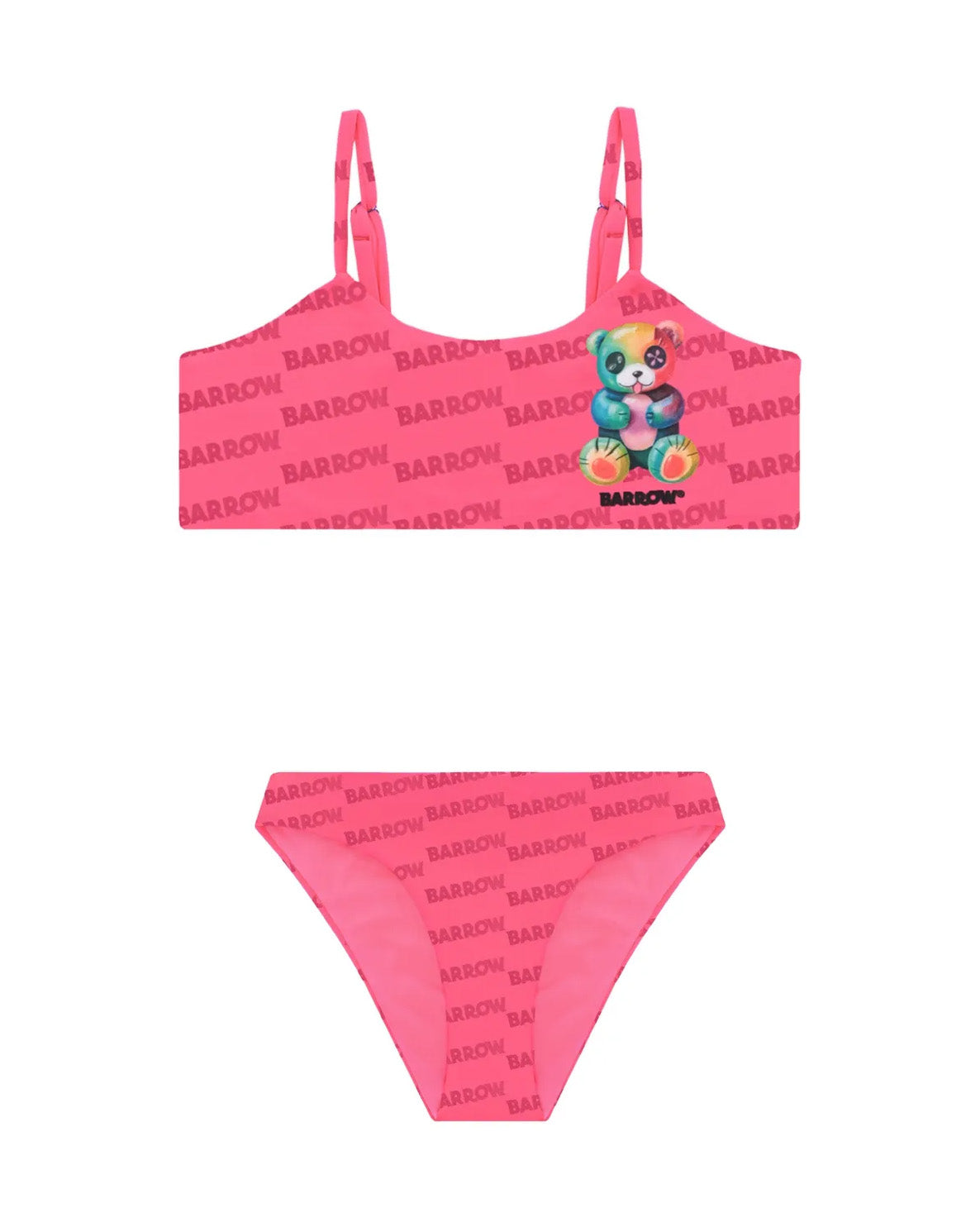 Barrow Kids Costume Bikini Fucsia All-Over con Stampa Multicolor per Bambine