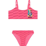 Barrow Kids Costume Bikini Fucsia All-Over con Stampa Multicolor per Bambine