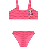 Barrow Kids Costume Bikini Fucsia All-Over con Stampa Multicolor per Bambine