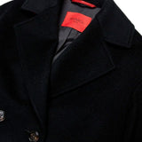 Max&Co Kids Cappotto Corto in Lana Nera Doppiopetto con Tasche Applicate per Bambine