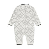 Elisabetta Franchi La Mia Bambina Tutina Panna con Logo Geometrico per Neonate