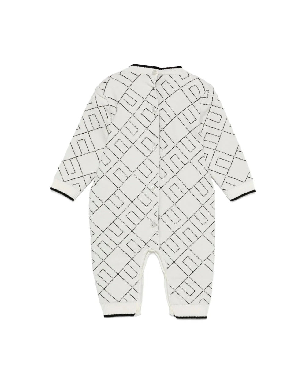 Elisabetta Franchi La Mia Bambina Tutina Panna con Logo Geometrico per Neonate