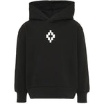 Marcelo Burlon County of Milan Kids Felpa Nero con Stampa Ali sul Retro per Bambini