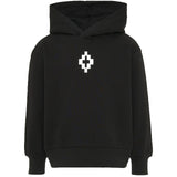 Marcelo Burlon County of Milan Kids Felpa Nero con Stampa Ali sul Retro per Bambini