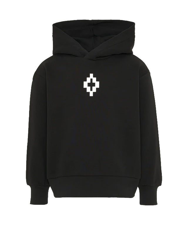 Marcelo Burlon County of Milan Kids Felpa Nero con Stampa Ali sul Retro per Bambini