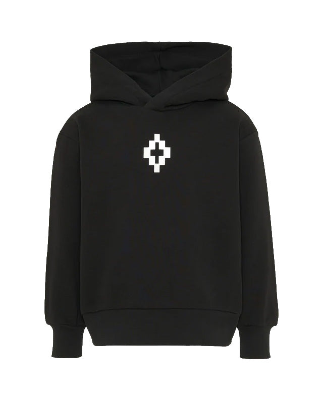 Marcelo Burlon County of Milan Kids Felpa Nero con Stampa Ali sul Retro per Bambini