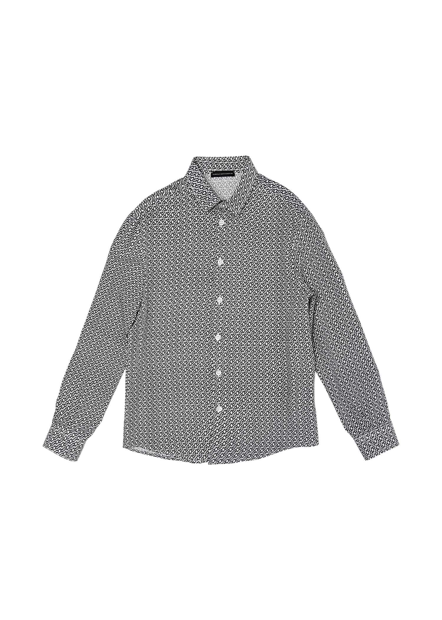 Daniele Alessandrini Camicia Fantasia Bianco/Nero per Bambini