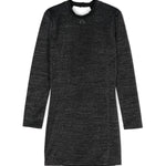 Twinset Kids Abito Nero Metallizzato con Placca Logo per Bambine