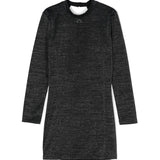 Twinset Kids Abito Nero Metallizzato con Placca Logo per Bambine