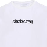 Roberto Cavalli Kids T-Shirt Bianco con Logo per Bambine