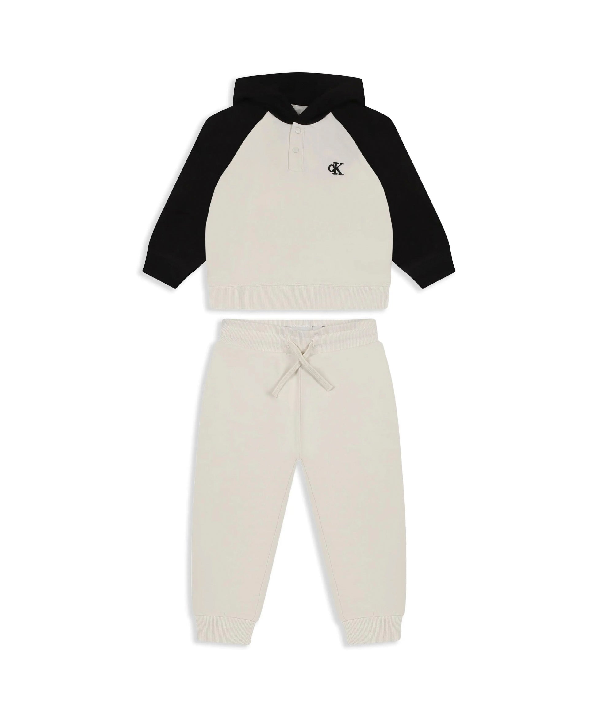Calvin Klein Kids Felpa con Pantaloni Beige per Neonati