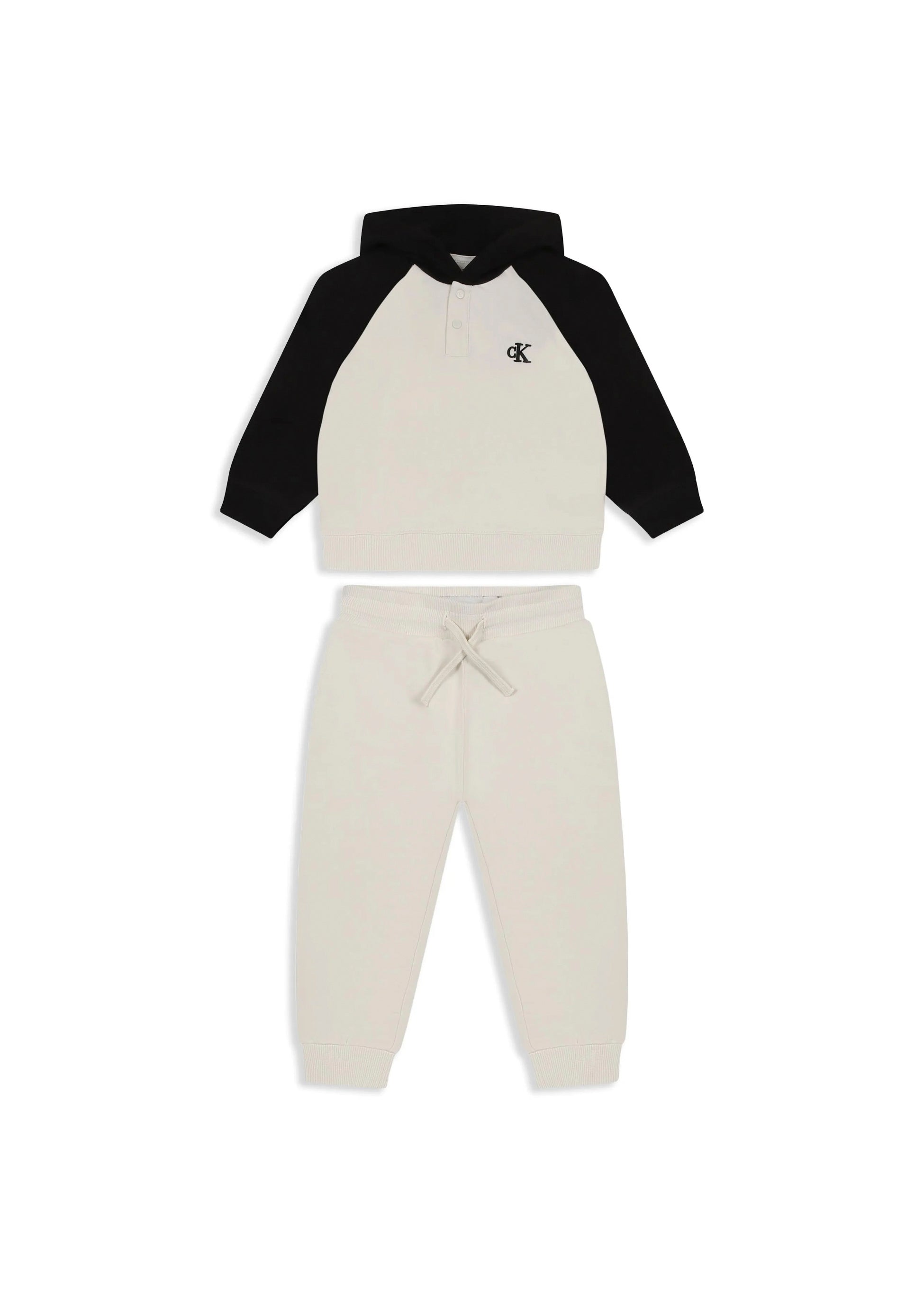 Calvin Klein Kids Felpa con Pantaloni Beige per Neonati